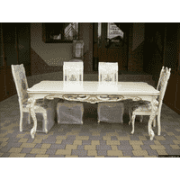 Стіл столовий, розкладний + 8 стільців (новий) (4402)