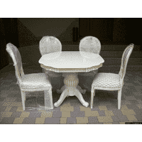 Стіл столовий, розкладний + 4 стільці (новий) (4396)
