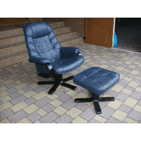 Шкіряне крісло,відпочинкове + пуфік (2673).ДНІПРО