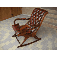 Шкіряне крісло- качалка Chesterfield (5871). ДНІПРО