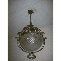 Стельовий підвісний світильник (латунь, скло) (5885)