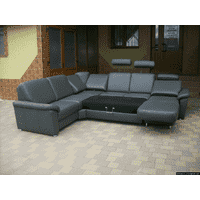 Новий шкіряний диван, розкладний (4946)
