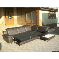 Новий шкіряний диван, розкладний (5563)
