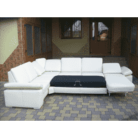 Новий шкіряний диван, розкладний POLINOVA (5577). ДНІПРО