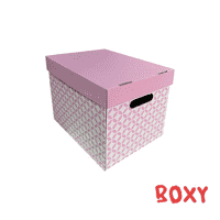 Коробка 312*236*250 мм (архівна орнамент) рожева
