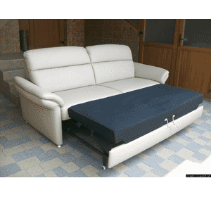 Шкіряний розкладний диван Polinova (5317). ДНІПРО