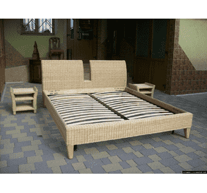 Ліжко з ротангу + 2 тумбочки (5368)