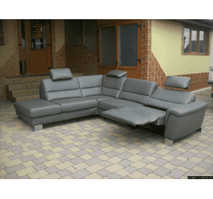 Новий шкіряний кутовий диван  (5055)