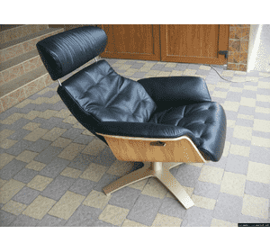 Нове шкіряне офісне крісло- релакс  (5557)