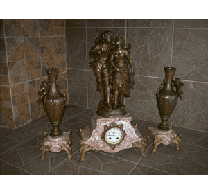 Камінний годинник з вазами Зустріч (6165)