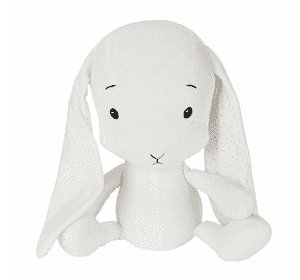 М'яка іграшка  Effikі Кролик білий -білі в крапинку   вуха (20см)