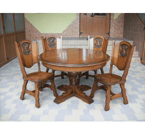 Стіл столовий, нерозкладний + 4 стільці (6371)