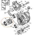 Натяжной ролик генератора з механизмом Fiat Scudo 270 (2007-....) 1.6jtd 9654127380,1611424880,5751F3,APV2463 - LvivMarket.net, Фото 1