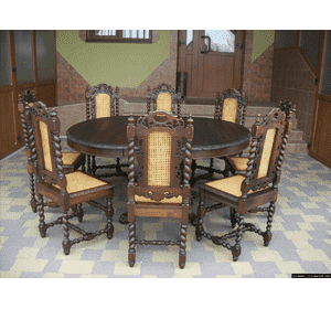 Стіл столовий, розкладний + 6 стільців (в стилі Яхт) (4577)