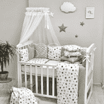 Комплект постільної білизни Маленька Соня " Baby Design Stars" сірий - LvivMarket.net, Фото 2