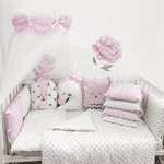 Комплект Маленька Соня Chudiki standart рожевий з балдахіном - LvivMarket.net, Фото 1