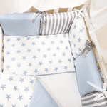 Комплект Маленька Соня Baby Design Premium Stars голубий з балдахіном - LvivMarket.net, Фото 3