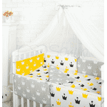 Комплект Маленька Соня Comfort Жовті корони з балдахіном - LvivMarket.net, Фото 3