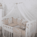 Комплект Маленька Соня Baby Design Premium Жаккард бежевий з балдахіном - ЛьвівМаркет, Фото 2 Комплект Маленька Соня Baby Design Premium Жаккард бежевий з балдахіном - LvivMarket.net, Фото 2