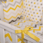 Комплект Маленька Соня Baby Design, сіро-жовті зигзаги, з балдахіном - LvivMarket.net, Фото 4