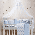 Комплект Маленька Соня Baby Design Premium Stars голубий з балдахіном - ЛьвівМаркет, Фото 1 Комплект Маленька Соня Baby Design Premium Stars голубий з балдахіном - LvivMarket.net, Фото 1