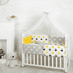 Комплект Маленька Соня Comfort Жовті корони з балдахіном - LvivMarket.net, Фото 1