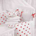 Комплект Маленька Соня Baby Design, червоні серця, з балдахіном - LvivMarket.net, Фото 2