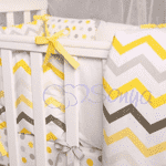 Комплект Маленька Соня Baby Design, сіро-жовті зигзаги, з балдахіном - LvivMarket.net, Фото 7