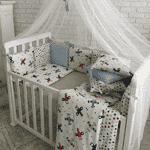 Комплект Маленька Соня Baby Design Premium Аероплани з балдахіном - ЛьвівМаркет, Фото 1 Комплект Маленька Соня Baby Design Premium Аероплани з балдахіном - LvivMarket.net, Фото 1
