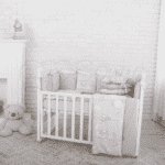 Комплект Маленька Соня Baby Design Premium Зайчики пудра з балдахіном - LvivMarket.net, Фото 3