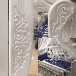 Дитяче ліжечко-диванчик з різьбленням ваніль - ЛьвівМаркет, Фото 3 Дитяче ліжечко-диванчик з різьбленням ваніль - LvivMarket.net, Фото 3