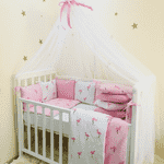Комплект Маленька Соня Baby Design Premium Фламінго з балдахіном - LvivMarket.net, Фото 3