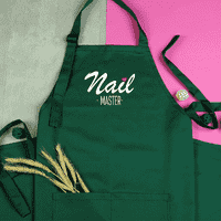Фартух c принтом для майстра манікюру "Nail master" Зелений
