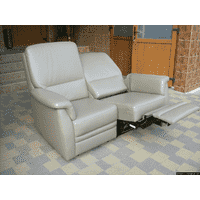 Шкіряний диван двійка з функцією релакс (5243)