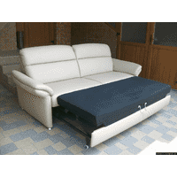 Шкіряний розкладний диван Polinova (5317). ДНІПРО
