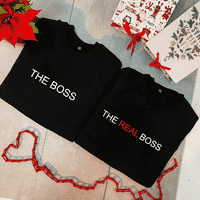 Парні світшоти з принтом "The real boss"