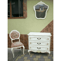 Деревяний комод + дзеркало + стілець в стилі Луї (6048)