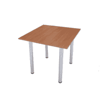 Оренда квадратних деревяних столів з хромованими ніжками