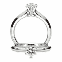 Заручальний перстень з білого золота з діамантом