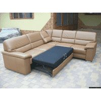 Новий шкіряний диван, розкладний (5556)