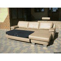 Новий шкіряний диван, розкладний (5060)