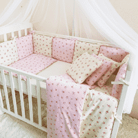 Комплект Маленька Соня Baby Design Premium Прованс рожевий з балдахіном