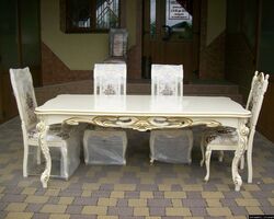 Стіл столовий, розкладний + 8 стільців (новий) (4402)