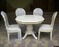Стіл столовий, розкладний + 4 стільці (новий) (4396)