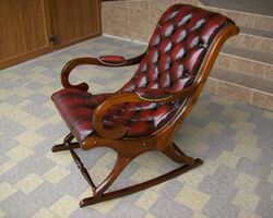 Шкіряне крісло- качалка Chesterfield (5871). ДНІПРО