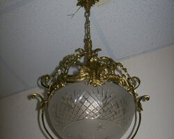 Стельовий підвісний світильник (латунь, скло) (5885)