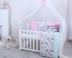 Комплект Маленька Соня Baby Design Premium Flowers з балдахіном