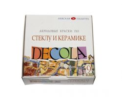Набір акр.фарб "Deсola``, скло/кераміка, 9кол., 20мл%