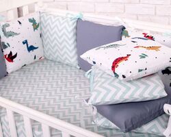 Комплект Маленька Соня Baby Design Premium Dino синій без балдахіну Комплект Маленька Соня Baby Design Premium Dino синій без балдахіну