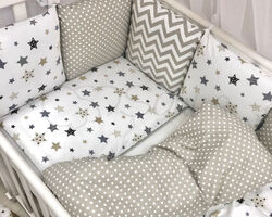 Комплект постільної білизни Маленька Соня " Baby Design Stars" сірий